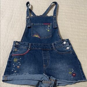 Cat & Jack Embroidered Denim Overalls for Kids Size Medium 7/8
